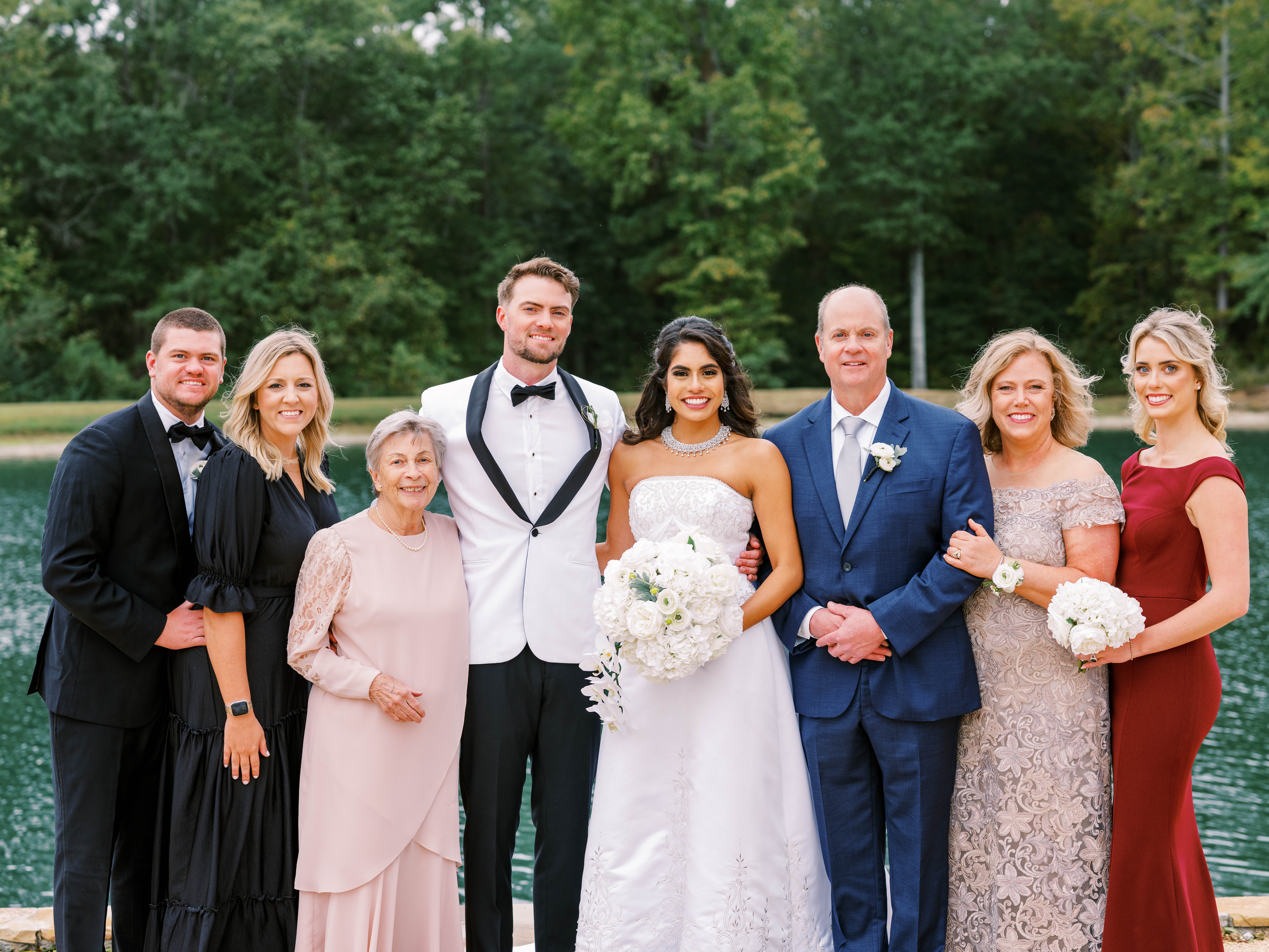 Dr. Daly celebrating with her in-laws and family at her American wedding